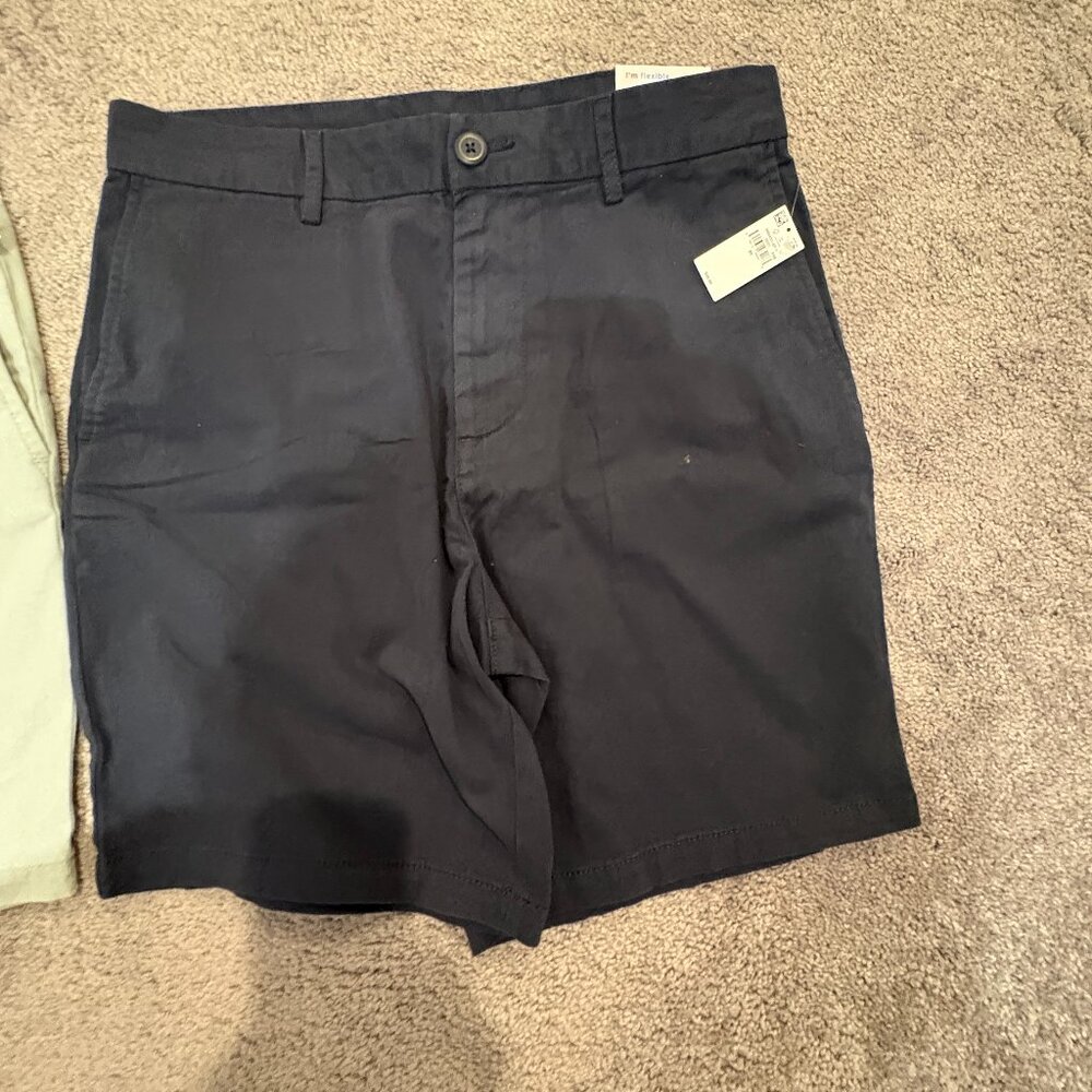 Womens Shorts TWO PAIRS Old Navy New with Tags Size 31 Slim Black and Blue TWO P